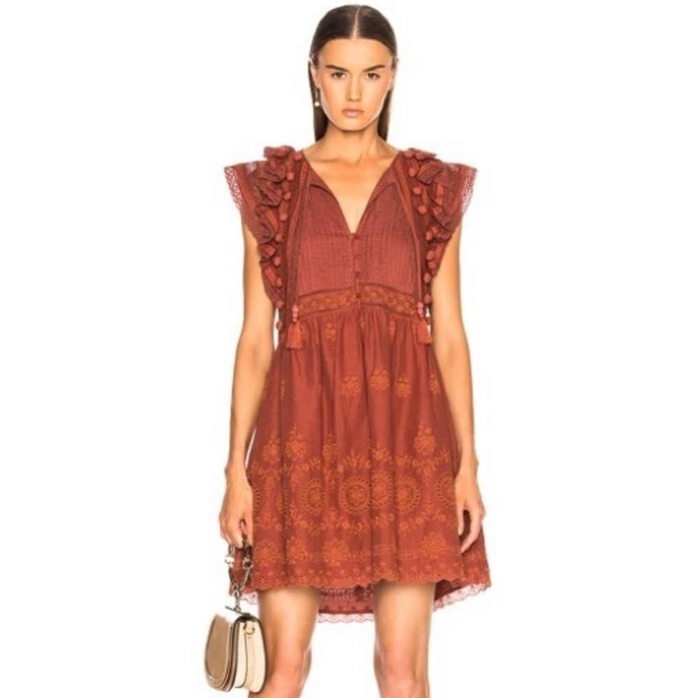 Sea NY Sophie Lace Tunic Ruffle Embroidered Dress - Picture 13 of 13